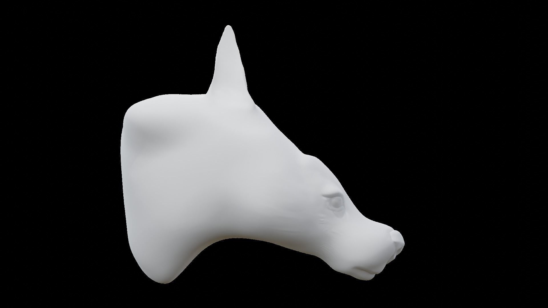 DogHead horse head 3D model_3