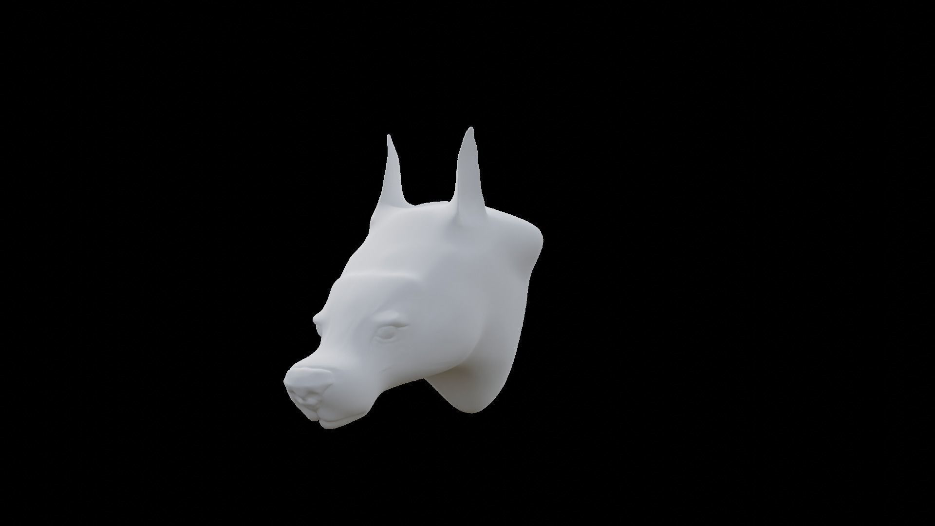 DogHead horse head 3D model_1