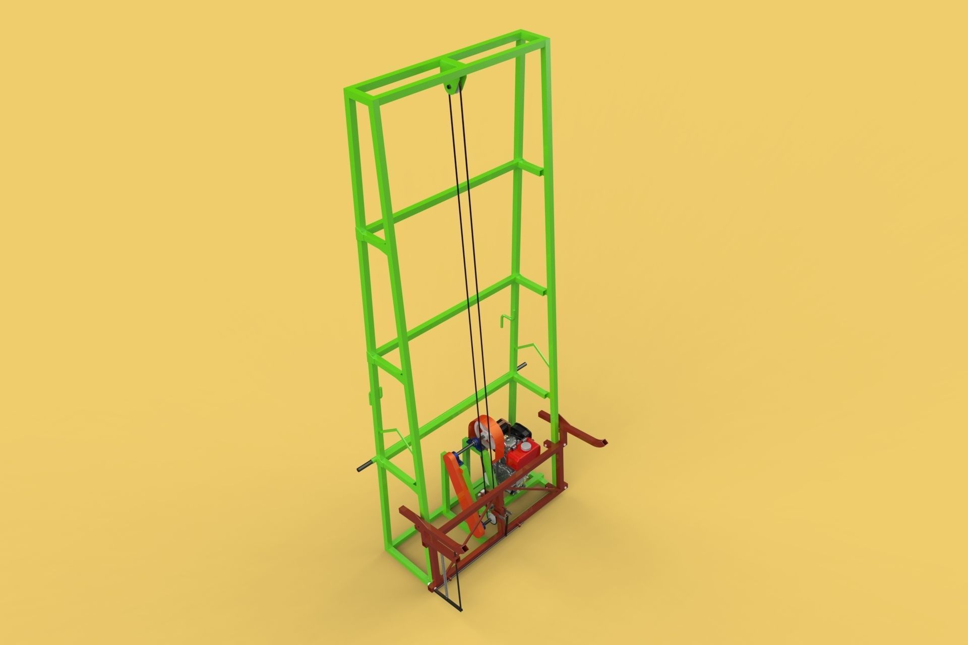 SUGARCANE LOADER LIFTER MACHINE LIFTING TO THE TRUCK 3D model_4