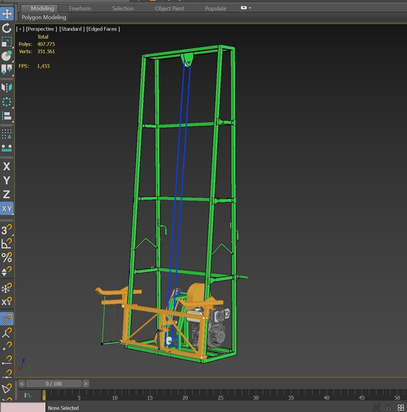 SUGARCANE LOADER LIFTER MACHINE LIFTING TO THE TRUCK 3D model_10