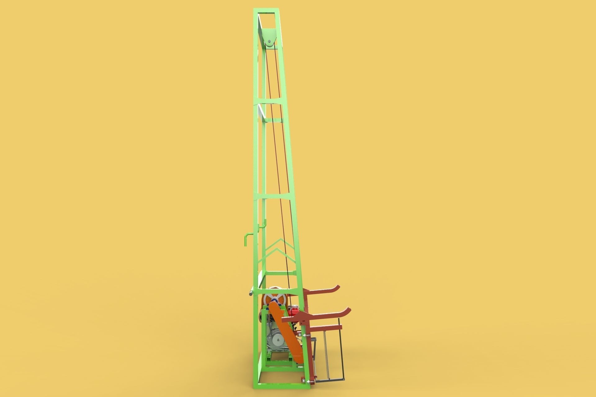 SUGARCANE LOADER LIFTER MACHINE LIFTING TO THE TRUCK 3D model_3