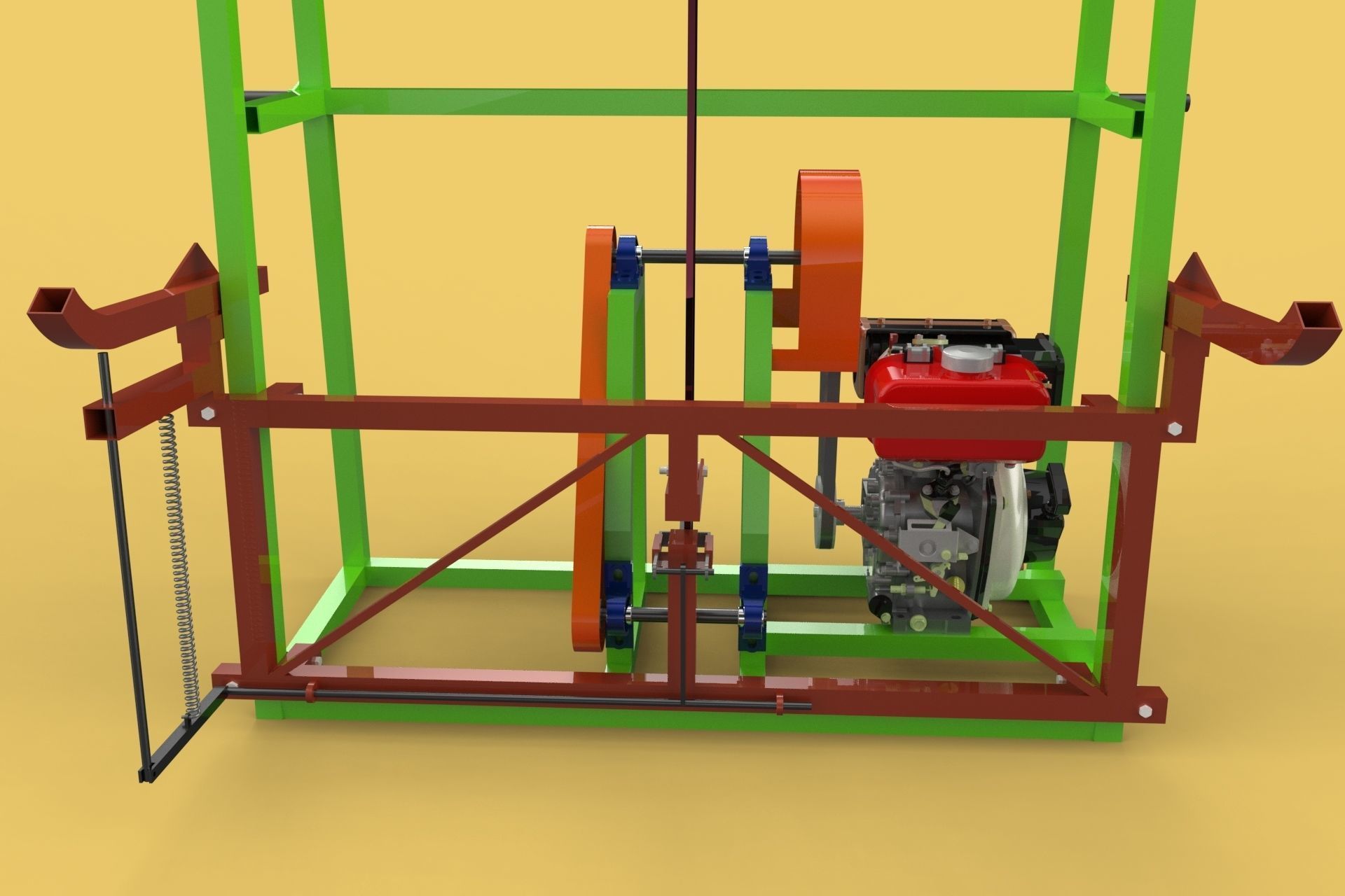 SUGARCANE LOADER LIFTER MACHINE LIFTING TO THE TRUCK 3D model_7