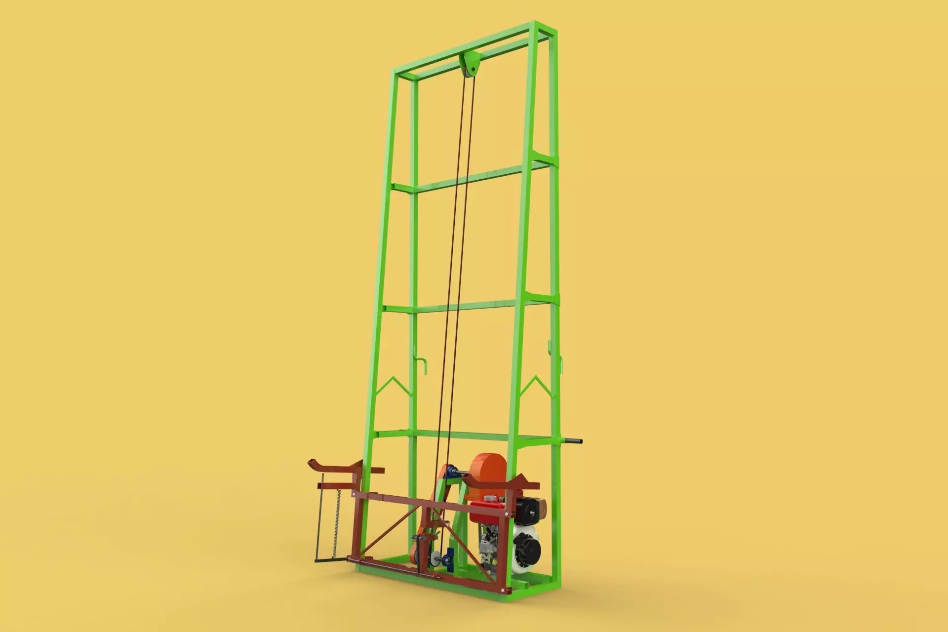 SUGARCANE LOADER LIFTER MACHINE LIFTING TO THE TRUCK 3D model_0