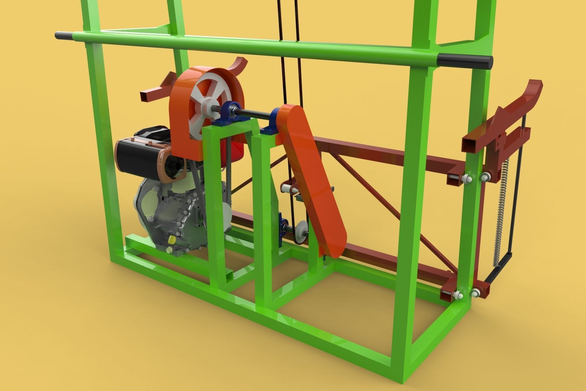 SUGARCANE LOADER LIFTER MACHINE LIFTING TO THE TRUCK 3D model_8