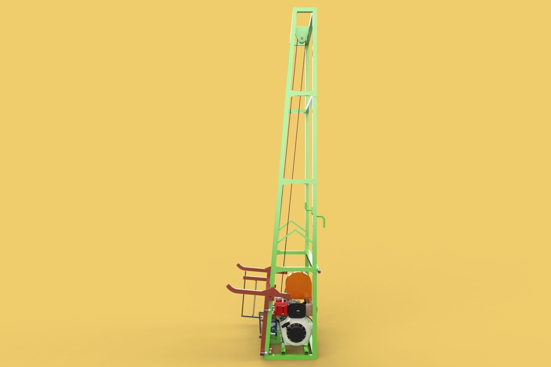SUGARCANE LOADER LIFTER MACHINE LIFTING TO THE TRUCK 3D model_5