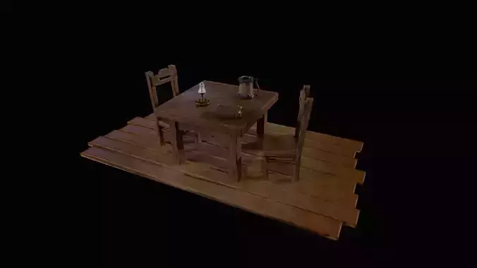 Stylized taverna inside