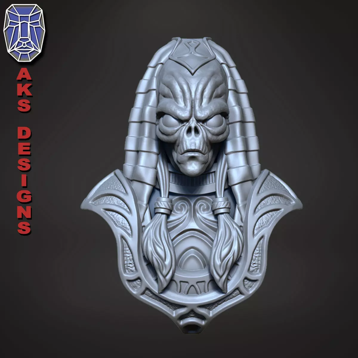 Wall decoration bas relief Alien Egyptian Anubis 3D print model