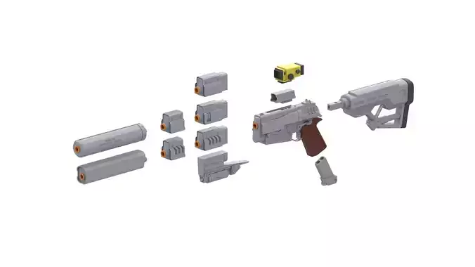 10mm Blaster - Fallout 4 - Printable - STL  3D print model