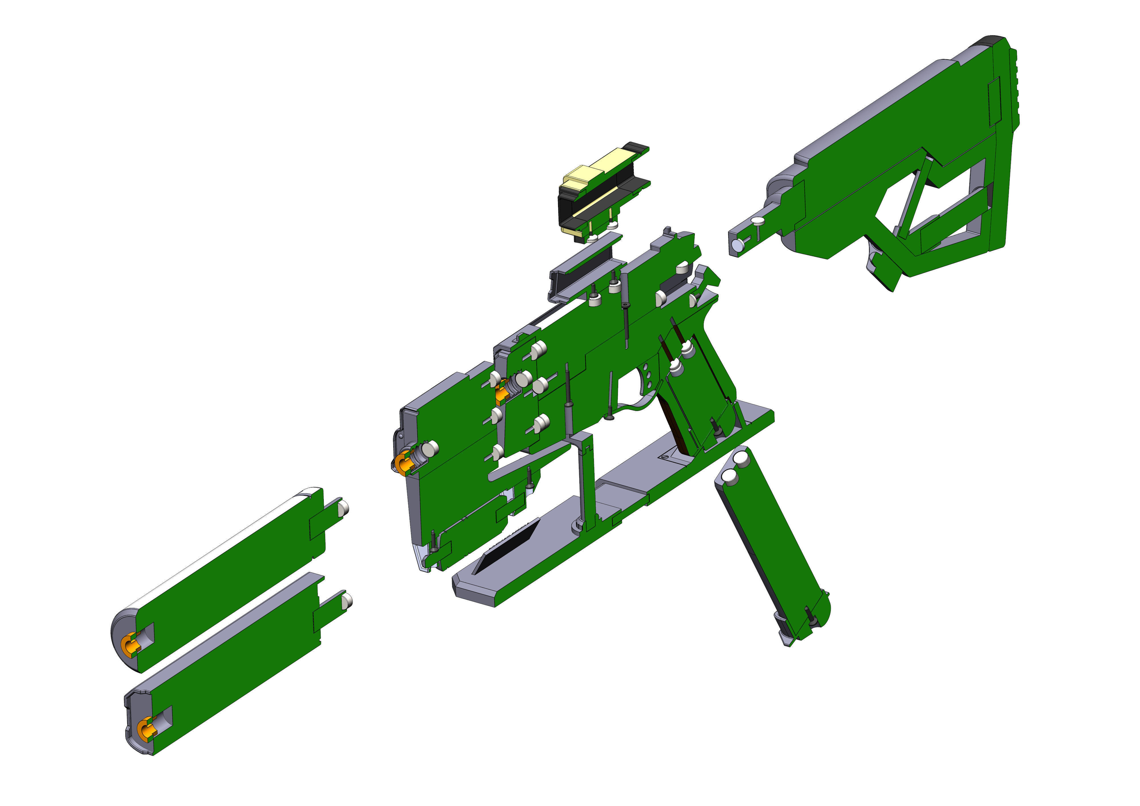 10mm Blaster - Fallout 4 - Printable - STL  3D print model_9