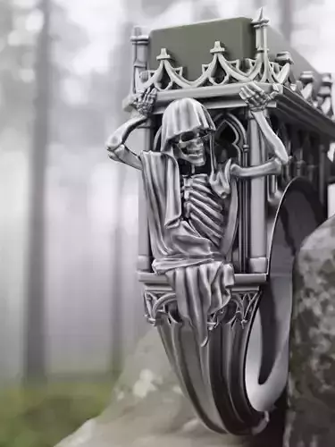 Gothic Skull Ring The Witnesses  3D Printable Jewelry STL