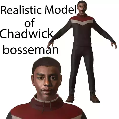 Chadwick Boseman Low-poly 3D model