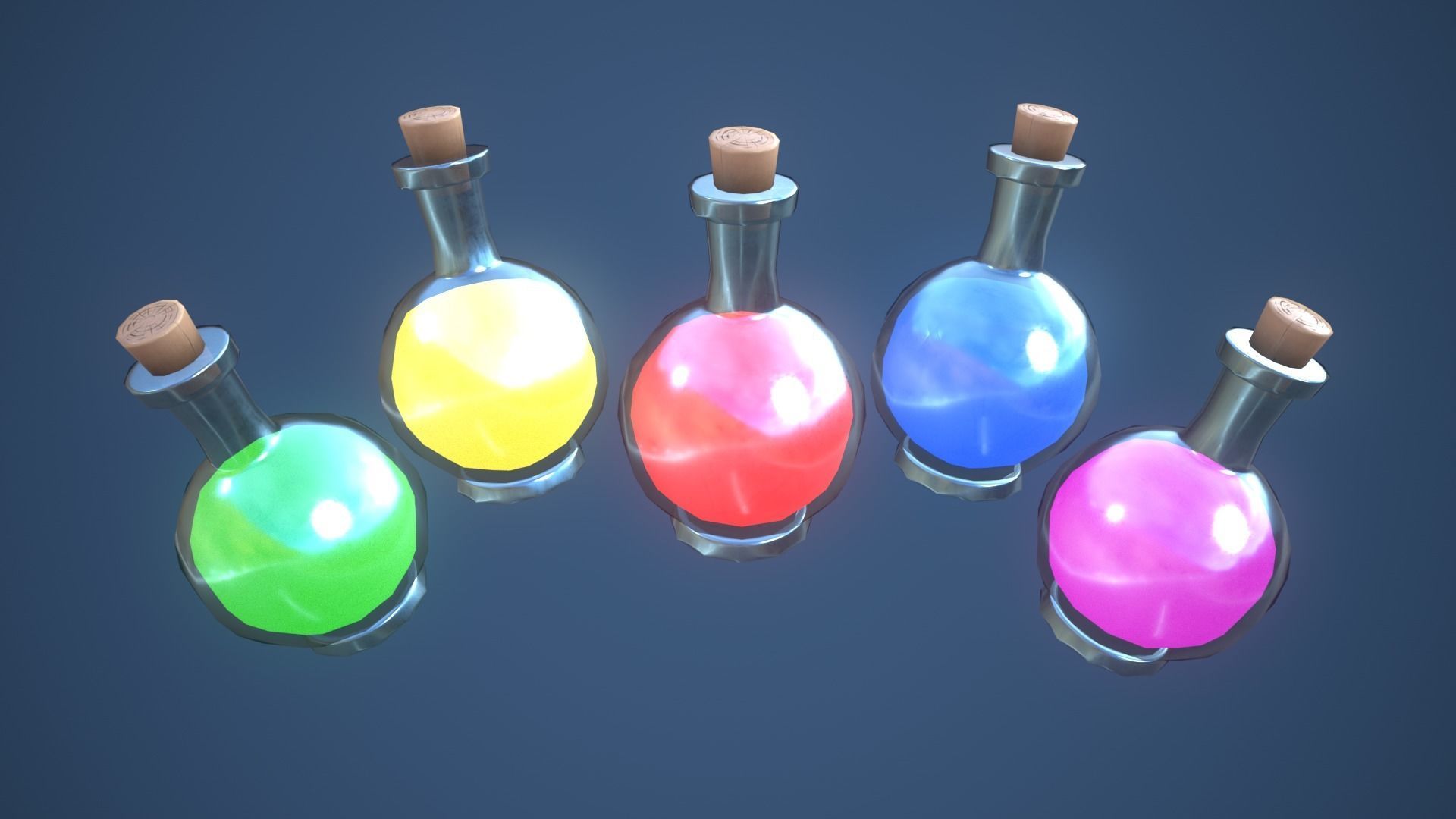 Stylized Large Alchemy Potion Low-poly 3D model_2