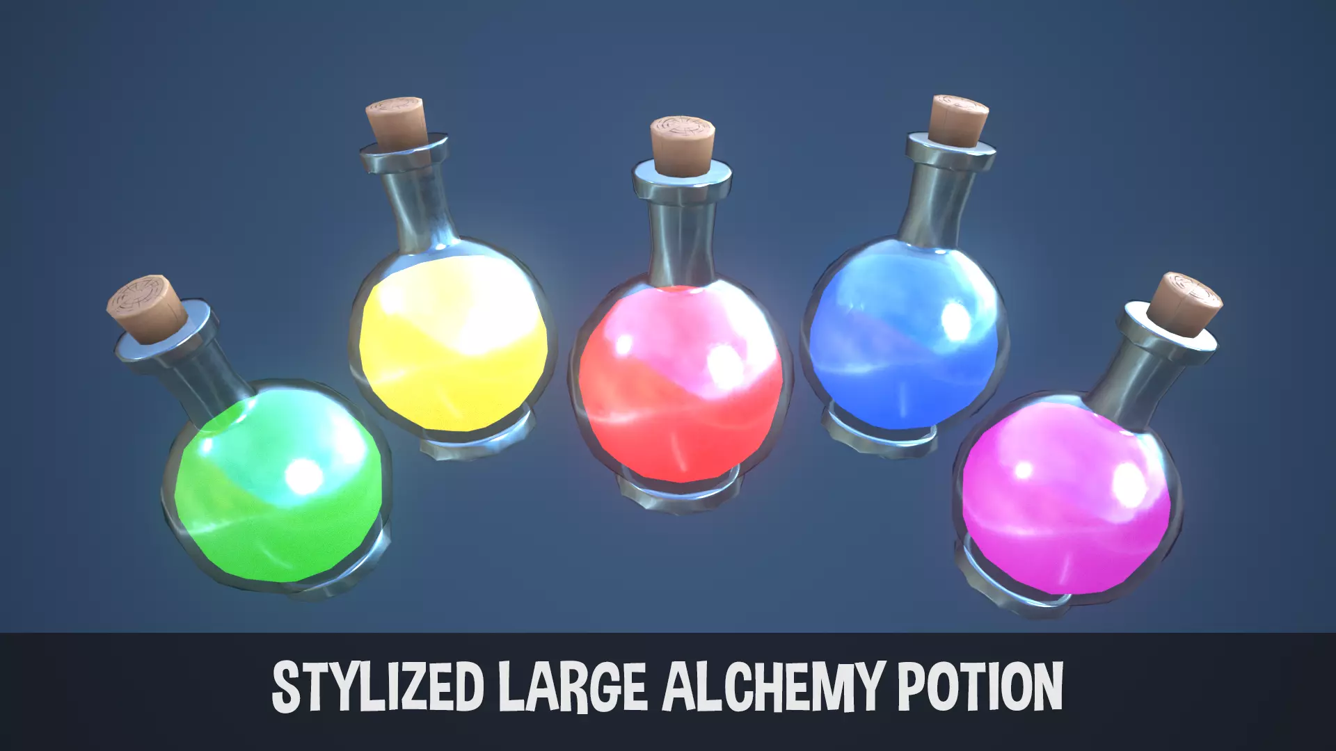 Stylized Large Alchemy Potion Low-poly 3D model_0