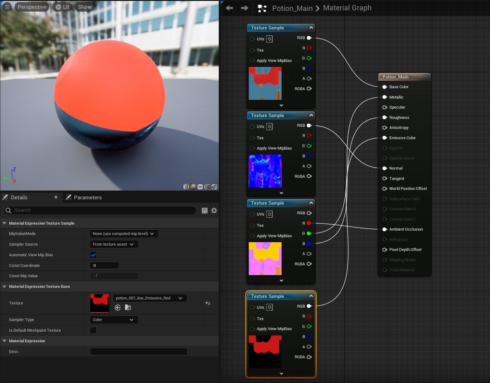 Stylized Large Alchemy Potion Low-poly 3D model_13