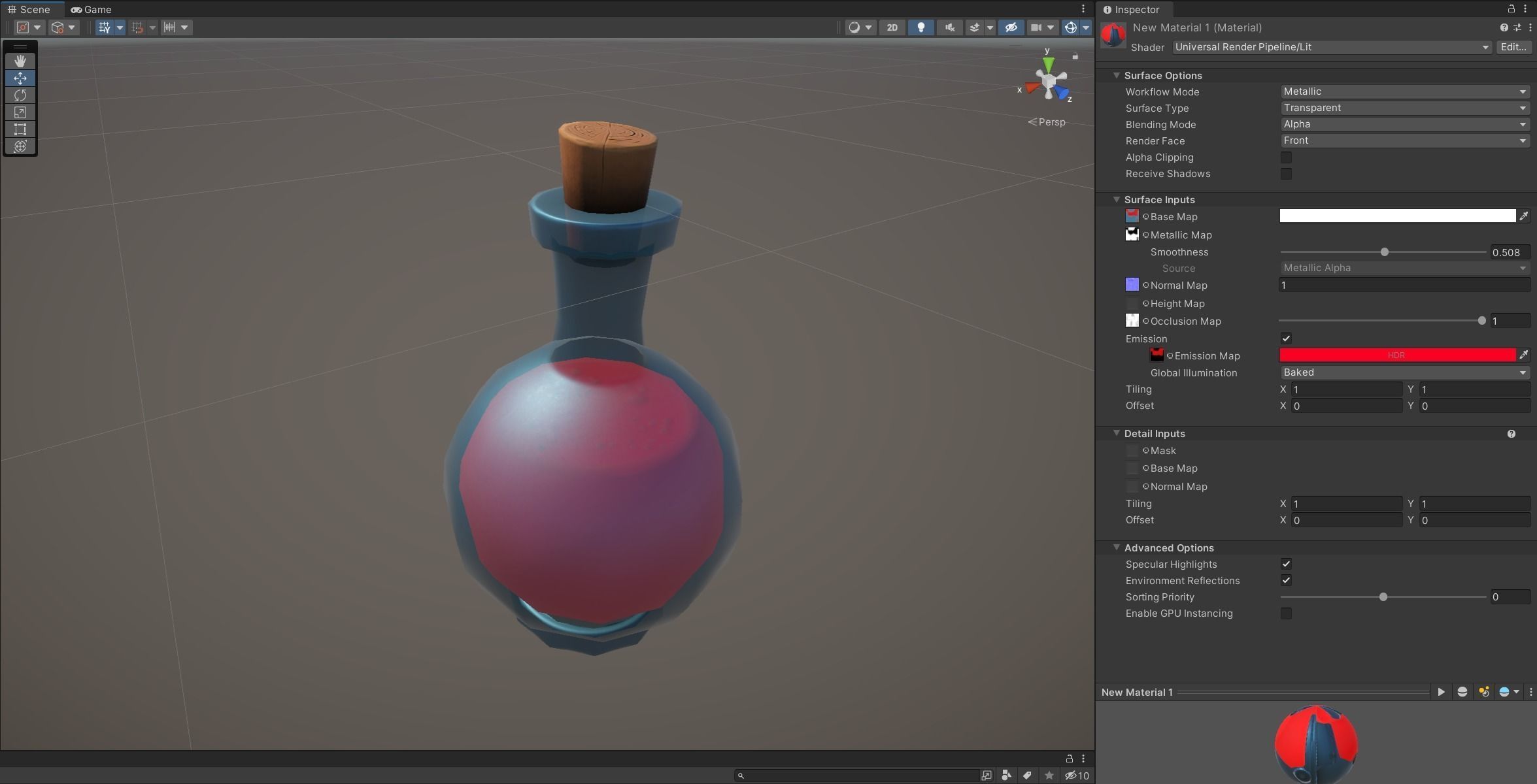 Stylized Large Alchemy Potion Low-poly 3D model_11