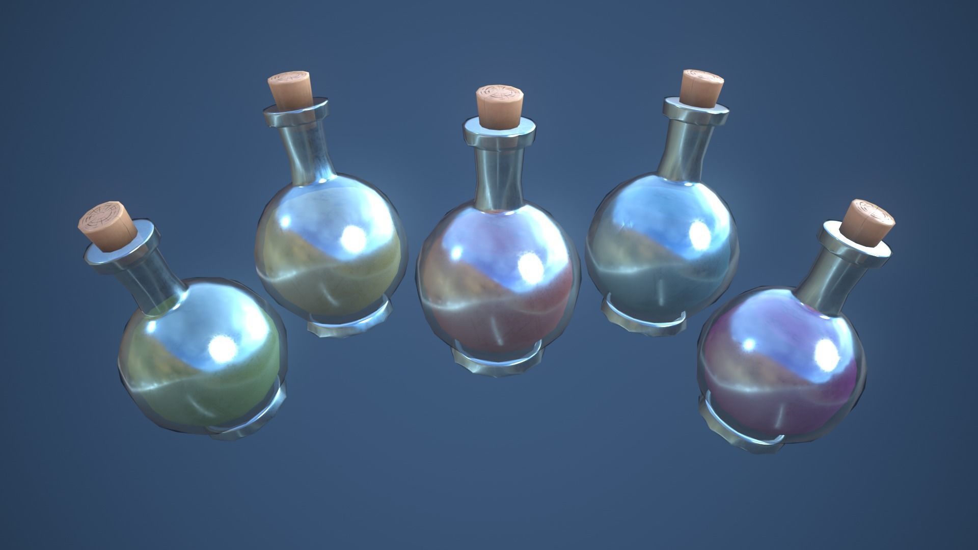 Stylized Large Alchemy Potion Low-poly 3D model_3