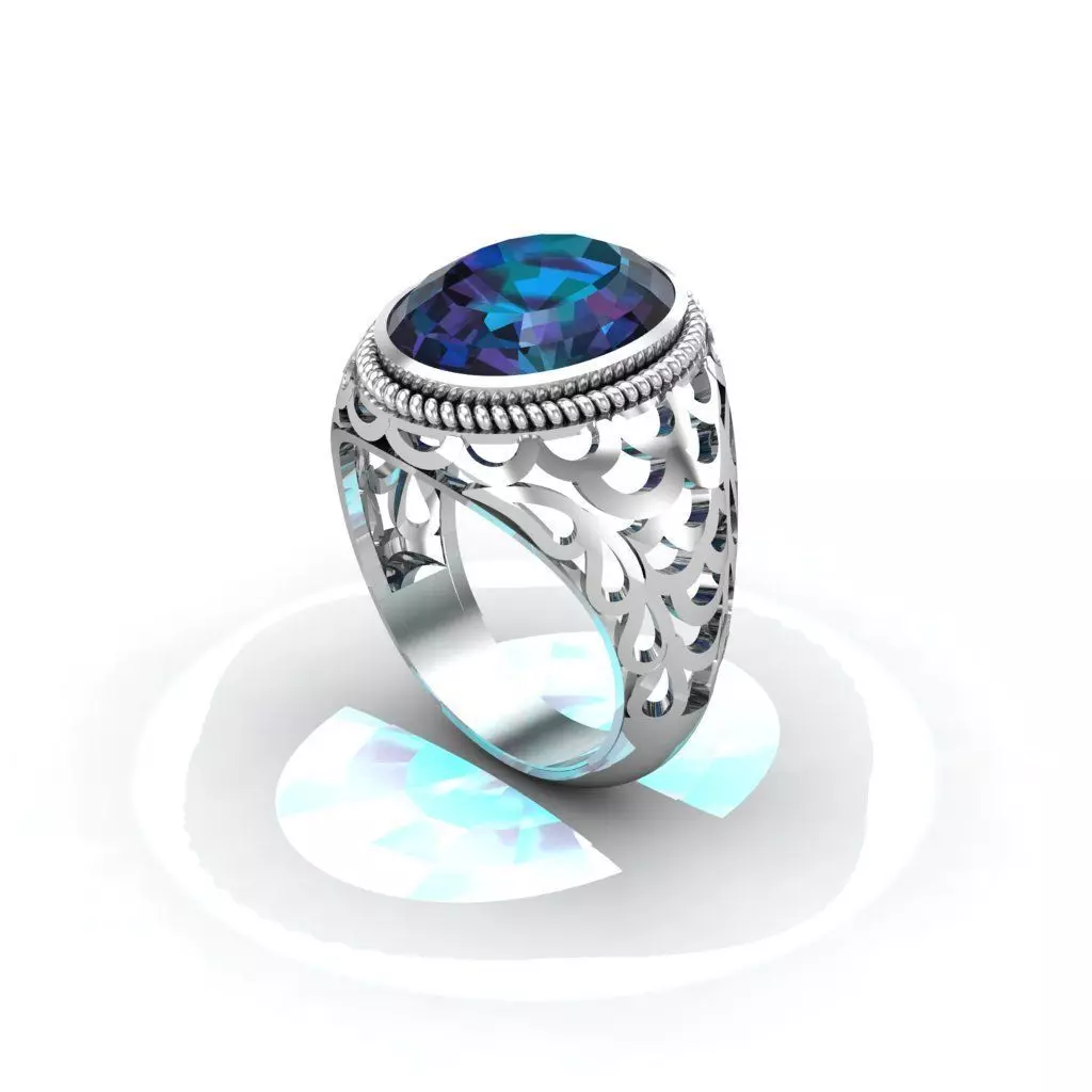 Beautiful turkish oval ring for man 3D print model