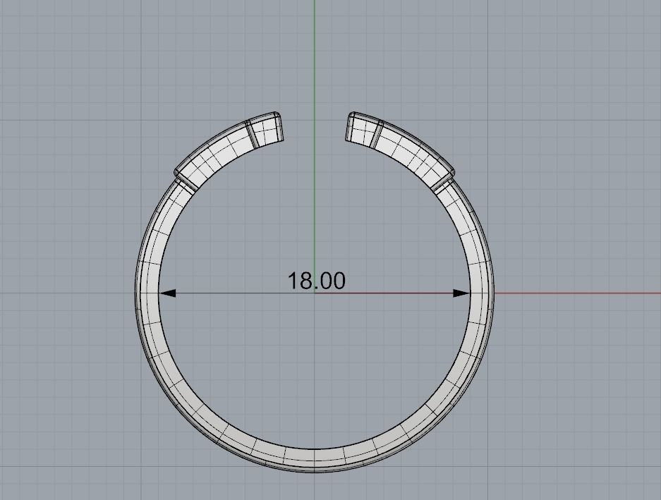 T ring in rose gold 3D print model_4