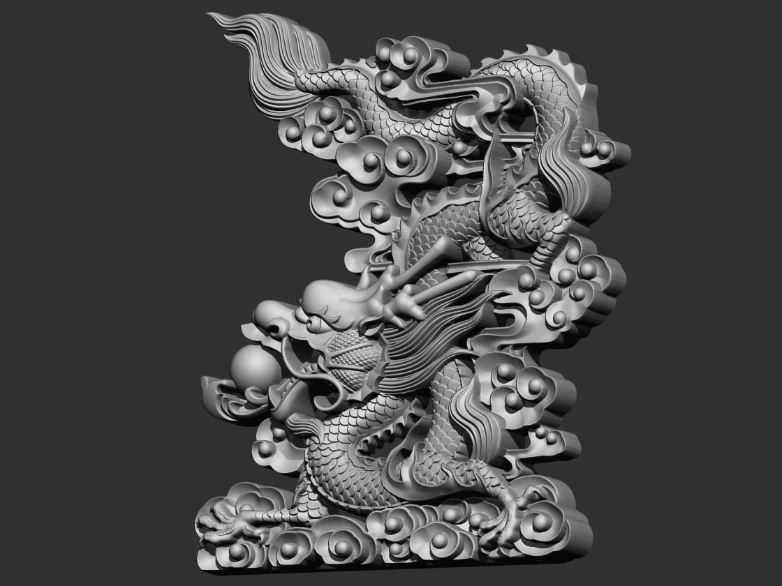 dragon statue of 3D print model_3