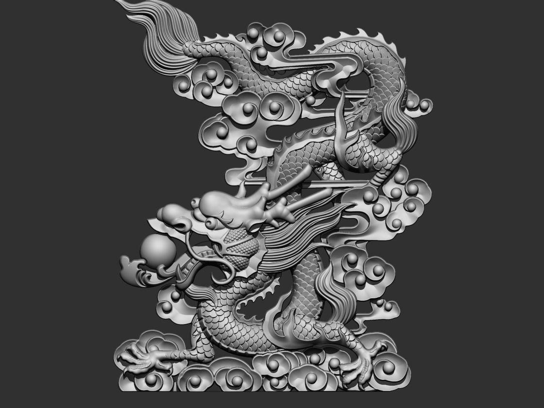 dragon statue of 3D print model_2