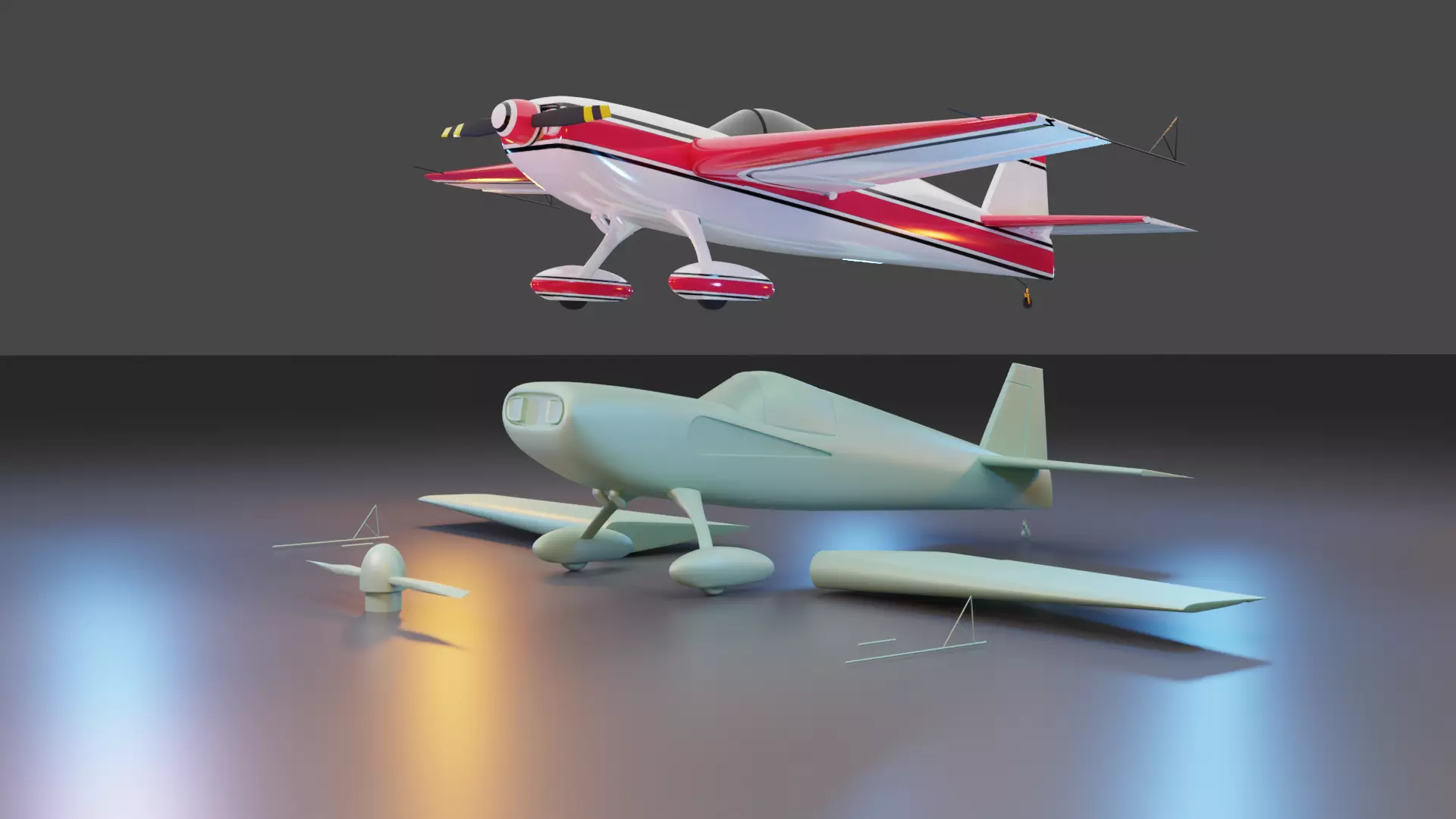 Plane - 3D print model two airplanes 3D print model_0