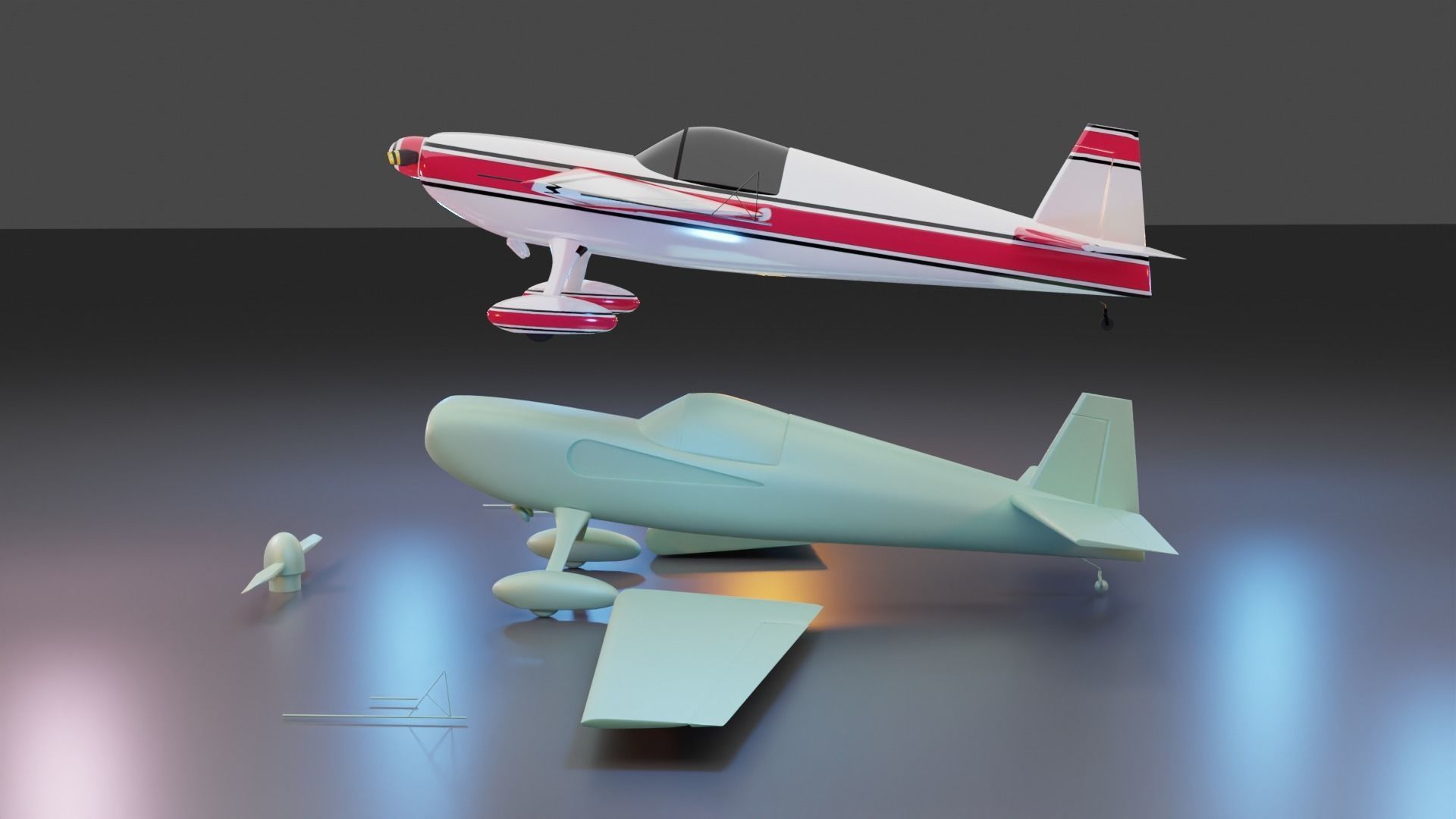 Plane - 3D print model two airplanes 3D print model_3