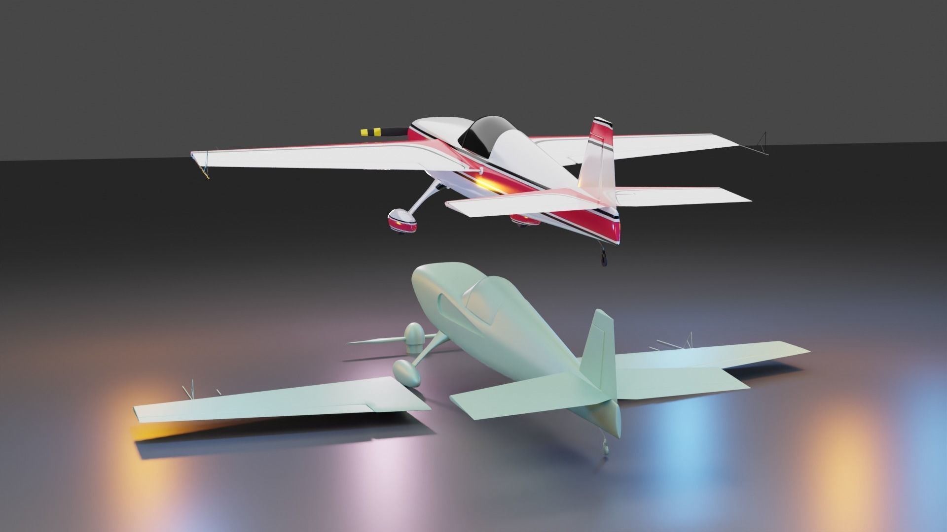 Plane - 3D print model two airplanes 3D print model_6