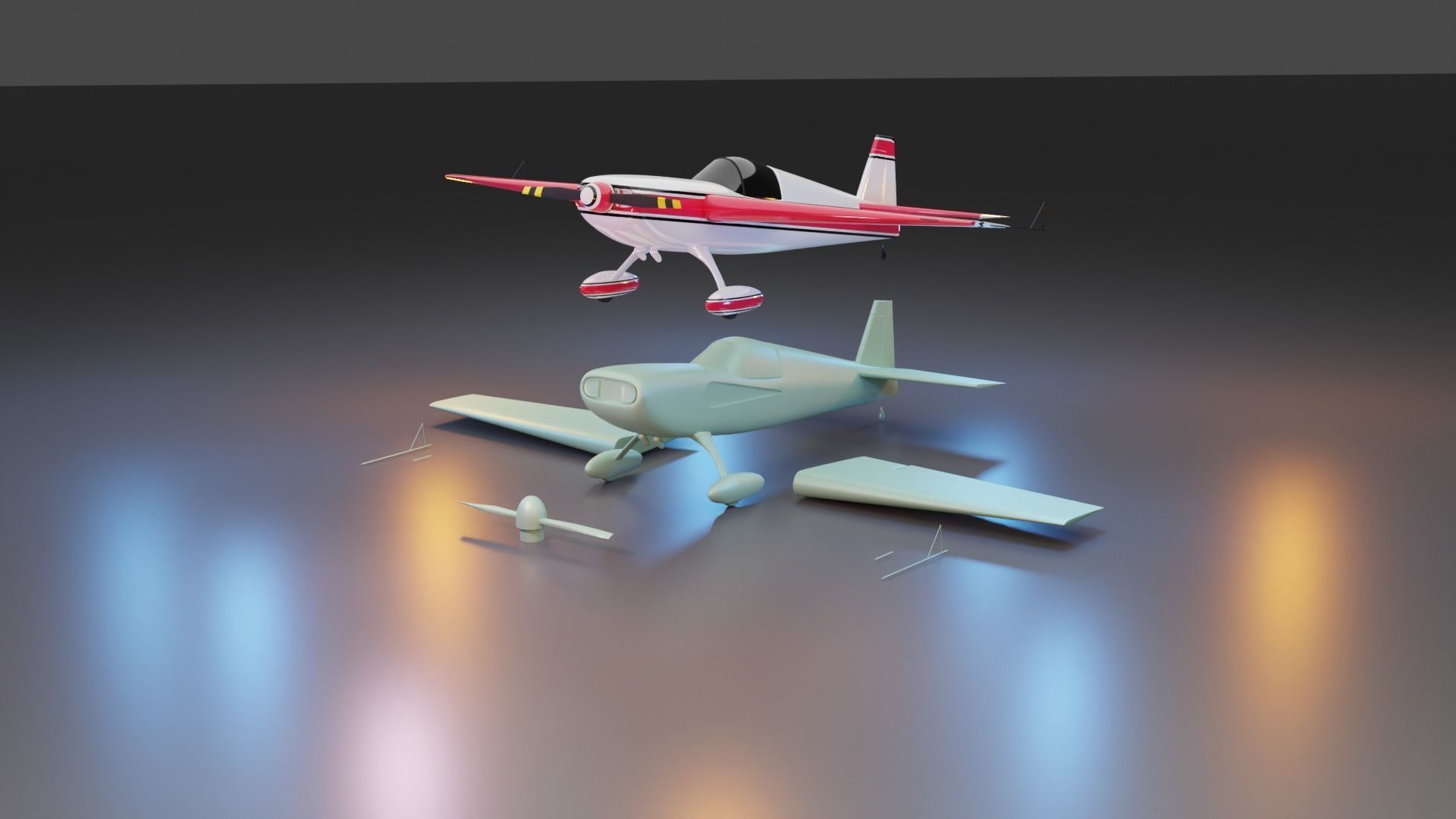 Plane - 3D print model two airplanes 3D print model_7