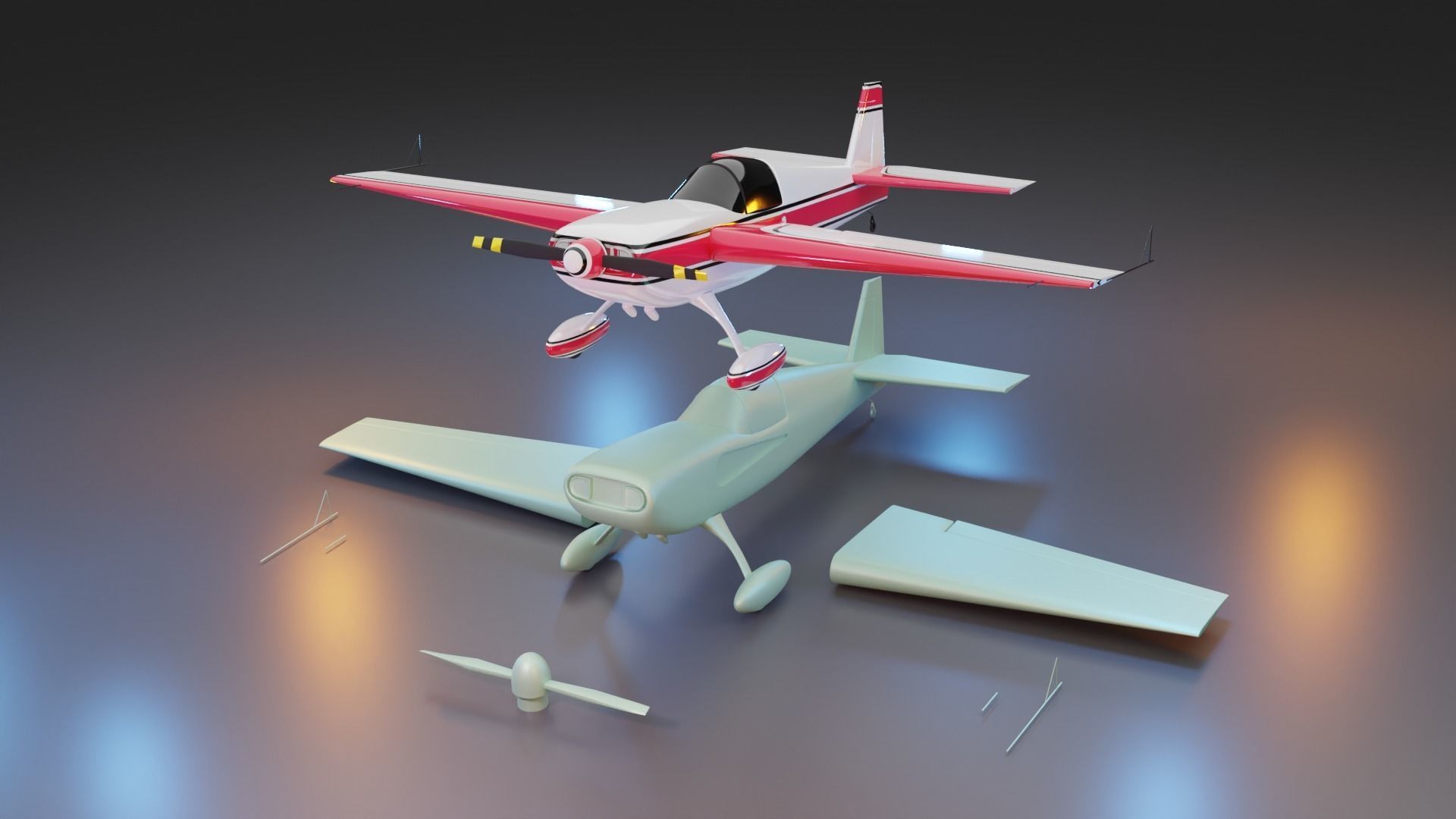 Plane - 3D print model two airplanes 3D print model_1