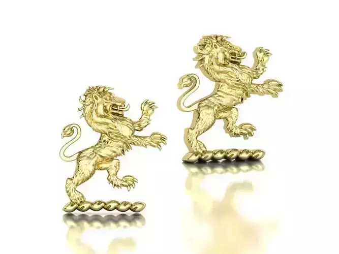 Lion Relief 11mm Height Rampage Vintage England Lion 3dmodel 3D print model