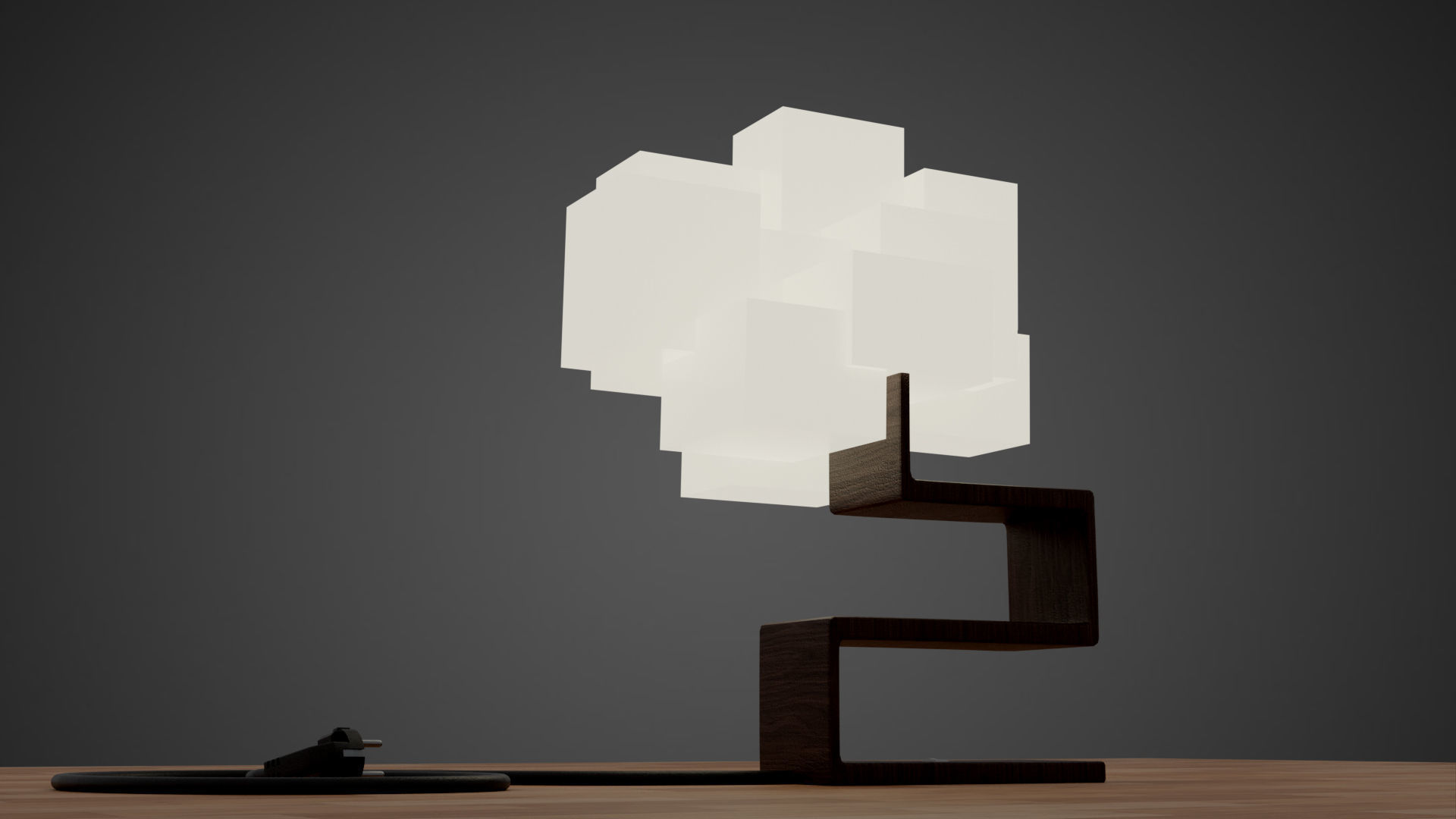 Table Lamp Low-poly 3D model_4