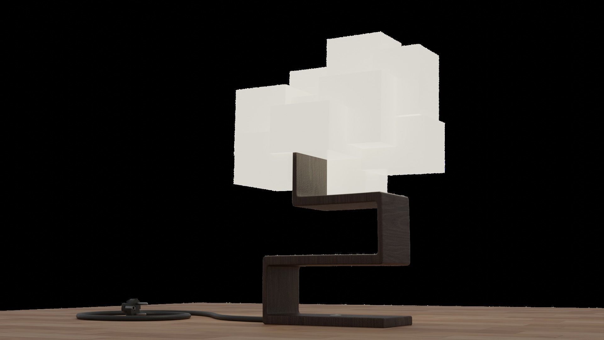 Table Lamp Low-poly 3D model_30