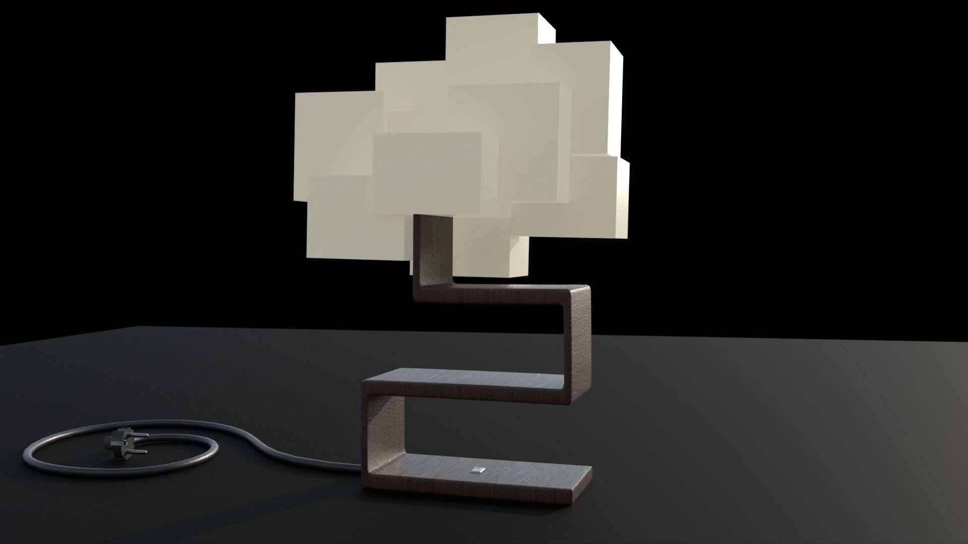 Table Lamp Low-poly 3D model_27