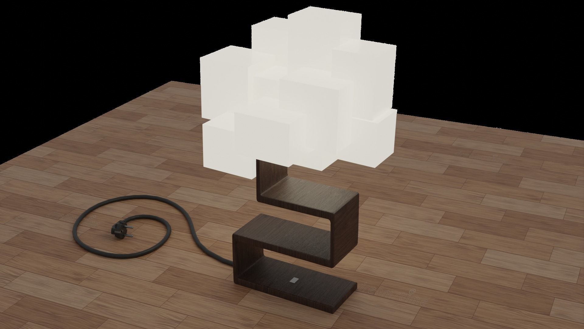 Table Lamp Low-poly 3D model_33