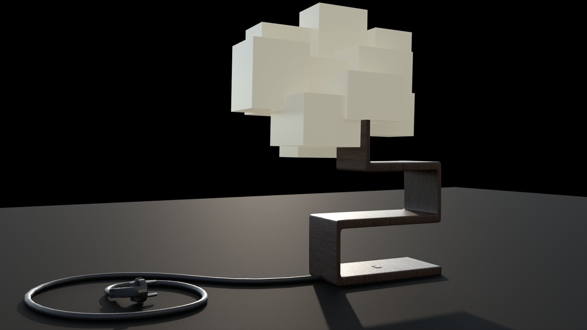 Table Lamp Low-poly 3D model_31