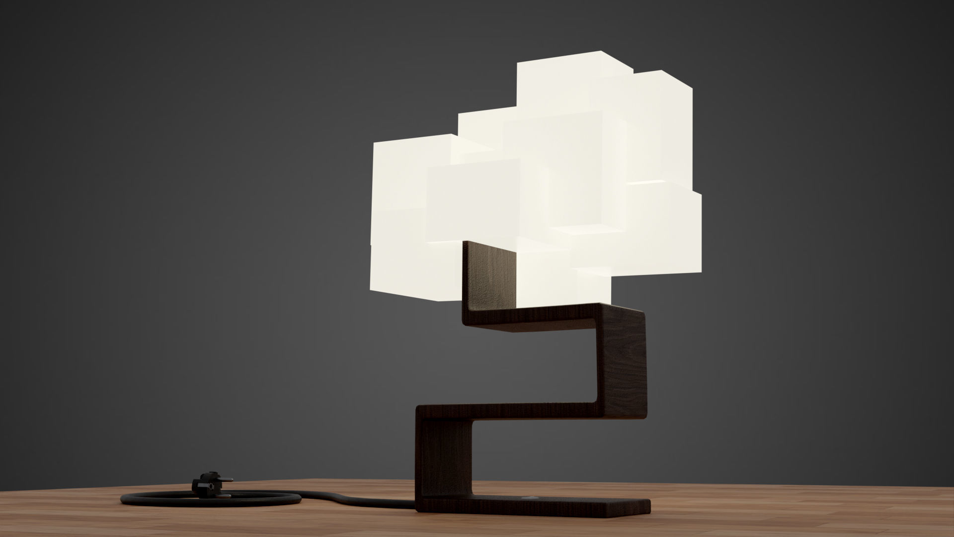 Table Lamp Low-poly 3D model_3
