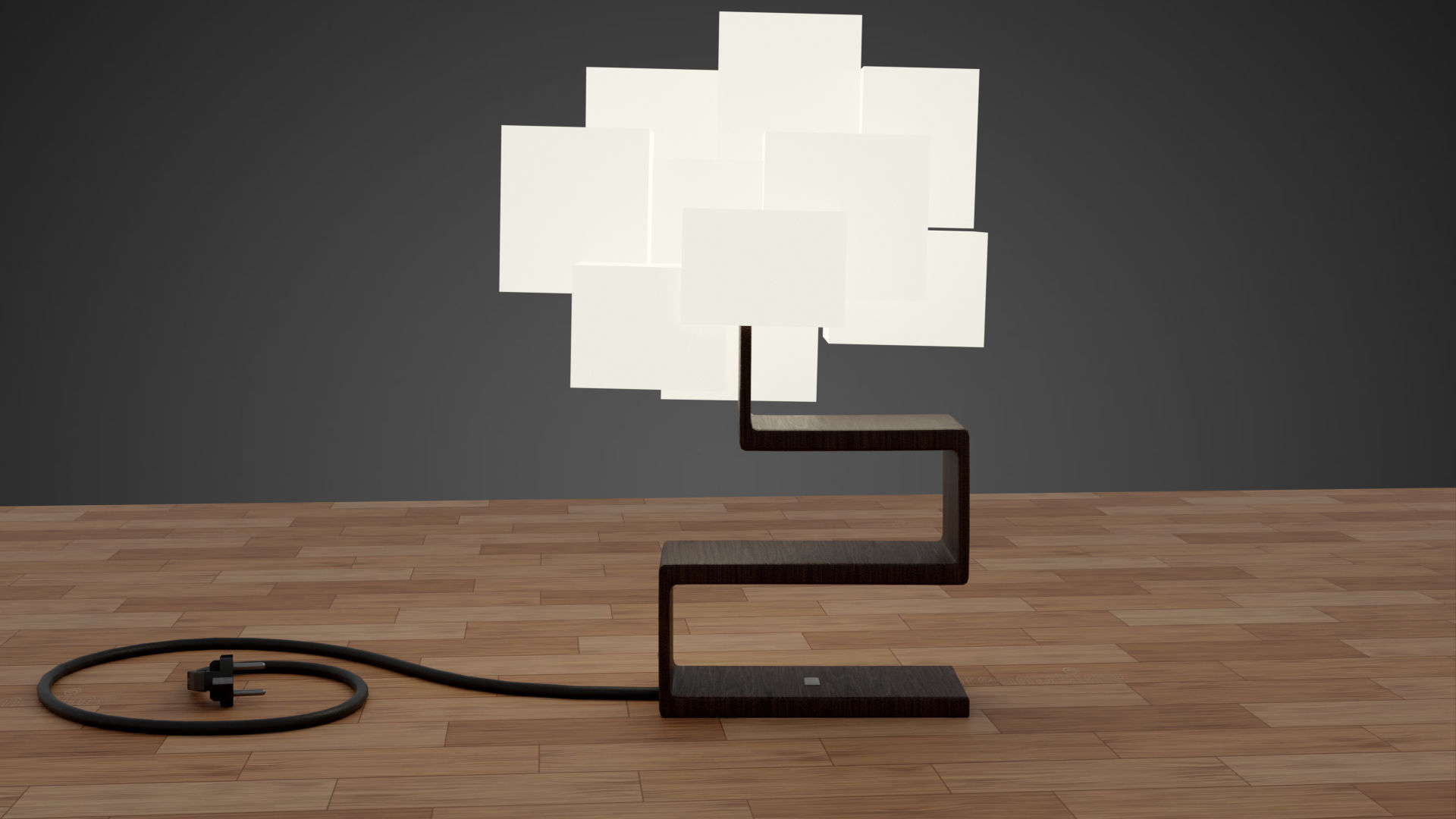 Table Lamp Low-poly 3D model_6