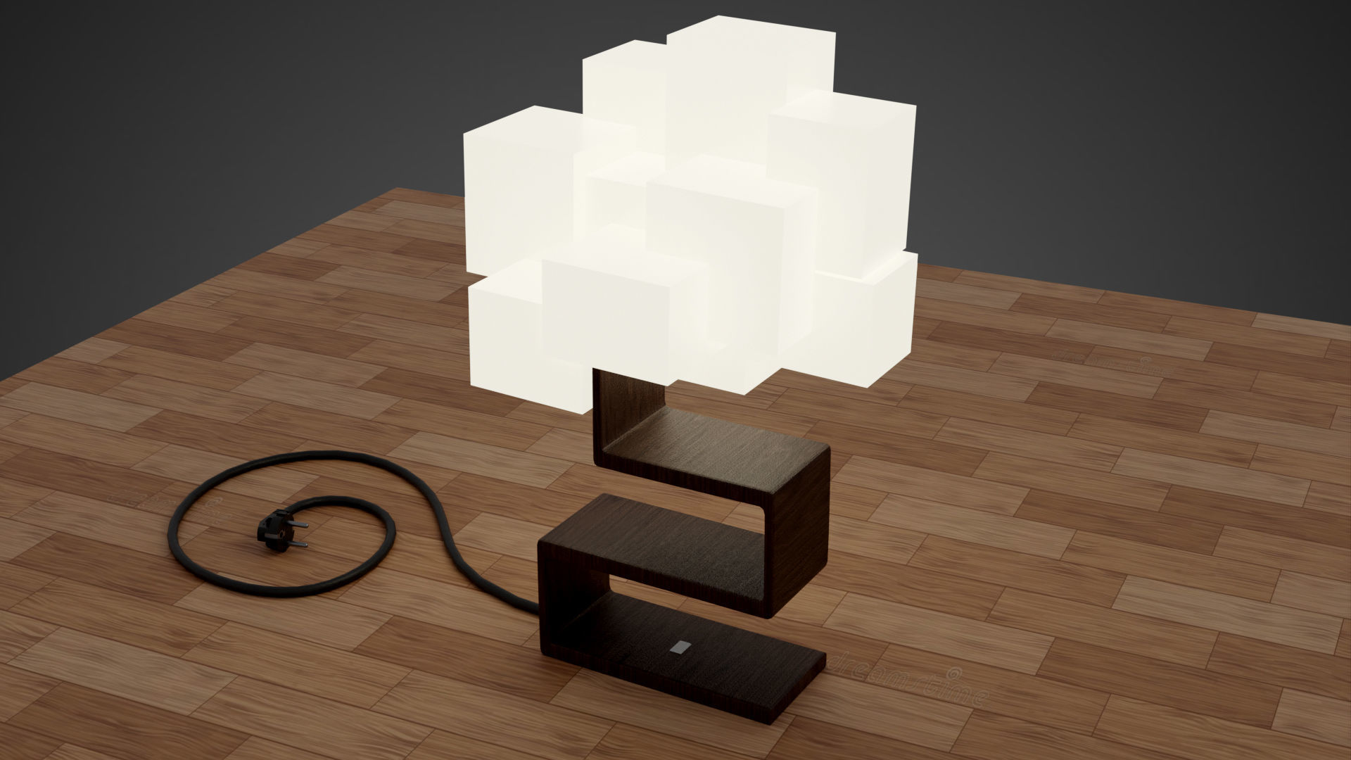 Table Lamp Low-poly 3D model_7