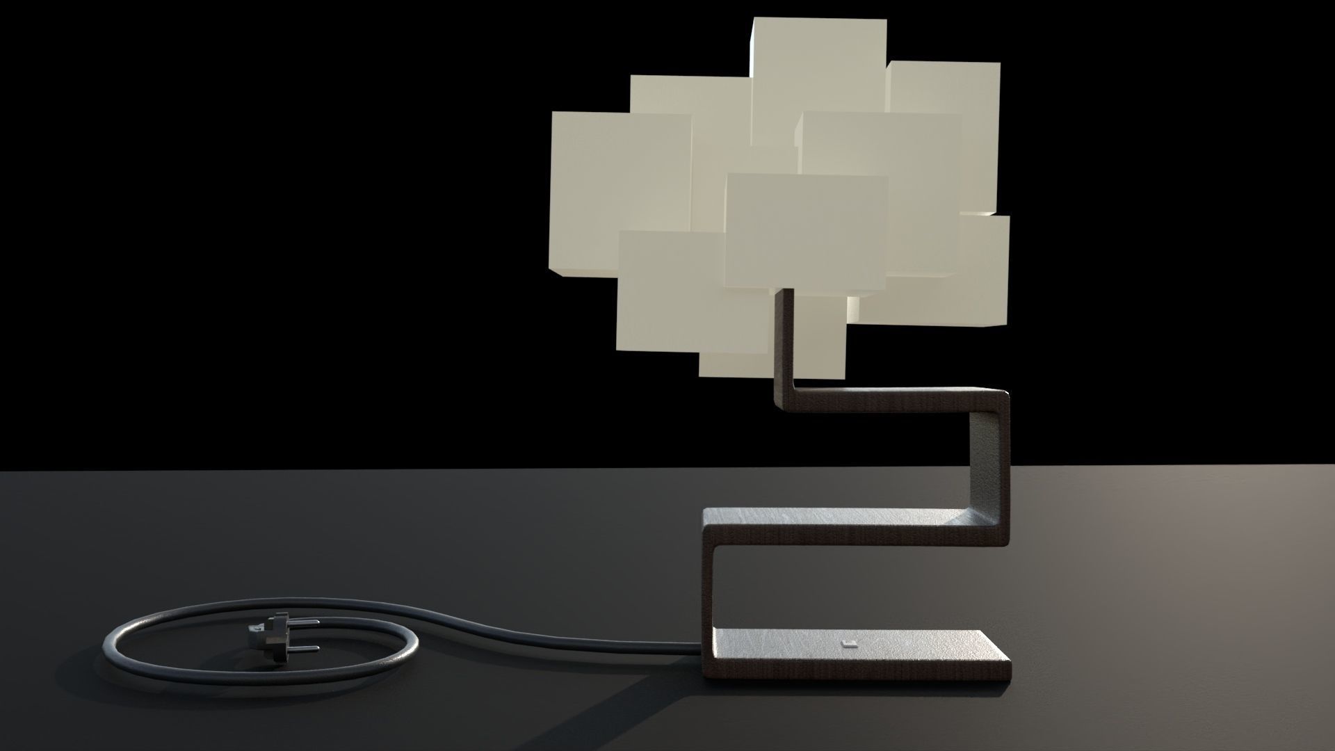 Table Lamp Low-poly 3D model_28