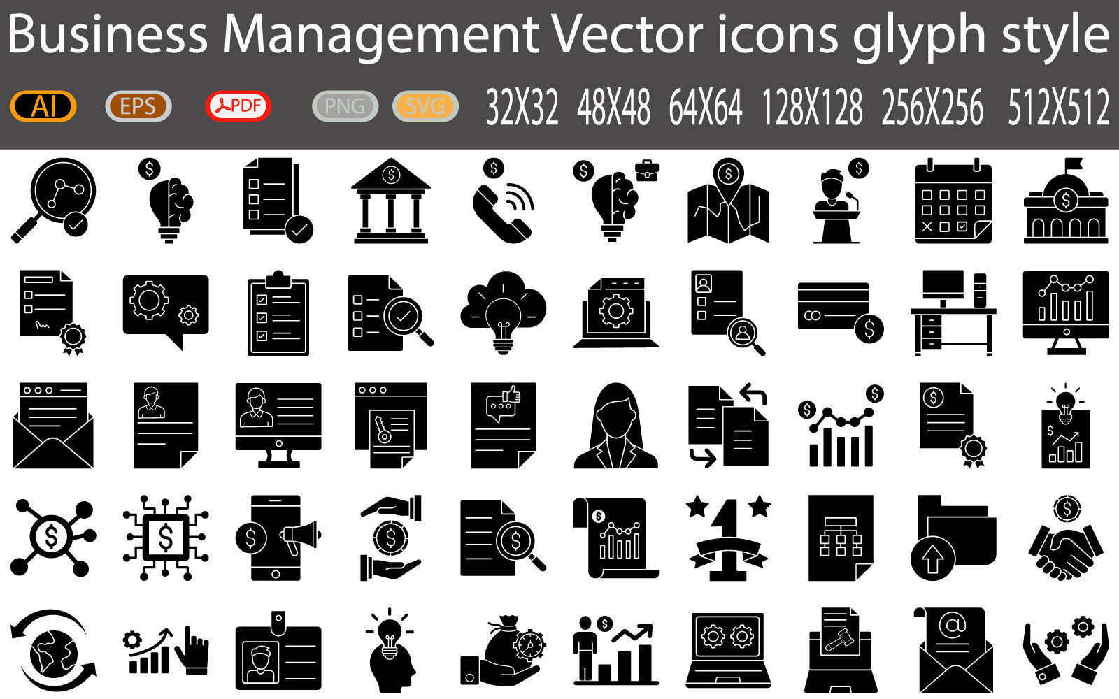 Business management icon pack Texture | CGTrader