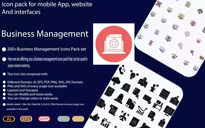 Business management icon pack 