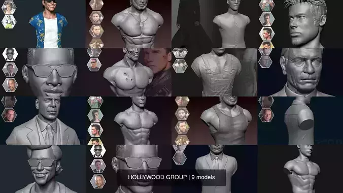 HOLLYWOOD GROUP 3D Model Collection