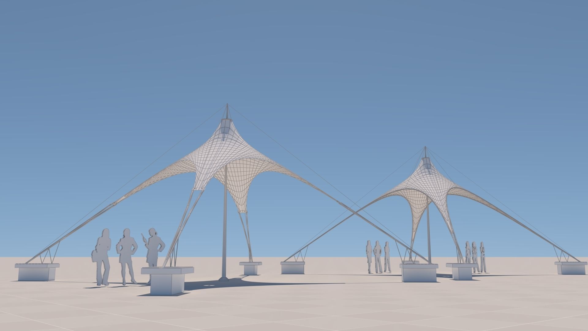 Tensile Fabric Structure -7 3D model_5