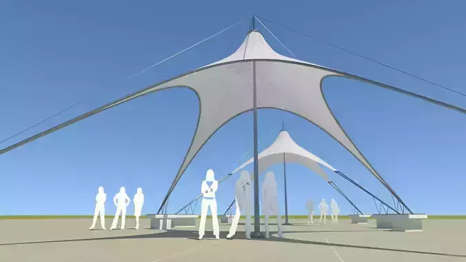 Tensile Fabric Structure -7 3D model Tensile Fabric Structure -7 3D model
