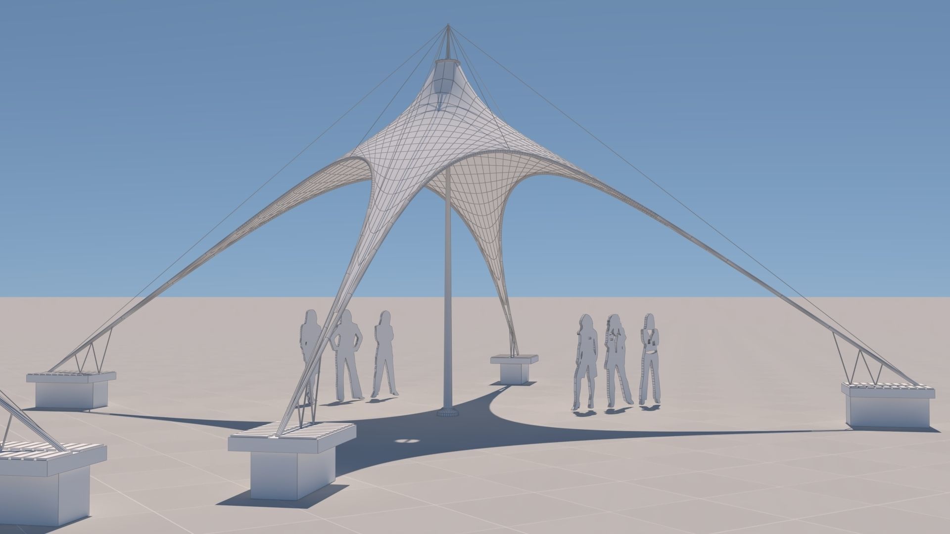 Tensile Fabric Structure -7 3D model_7