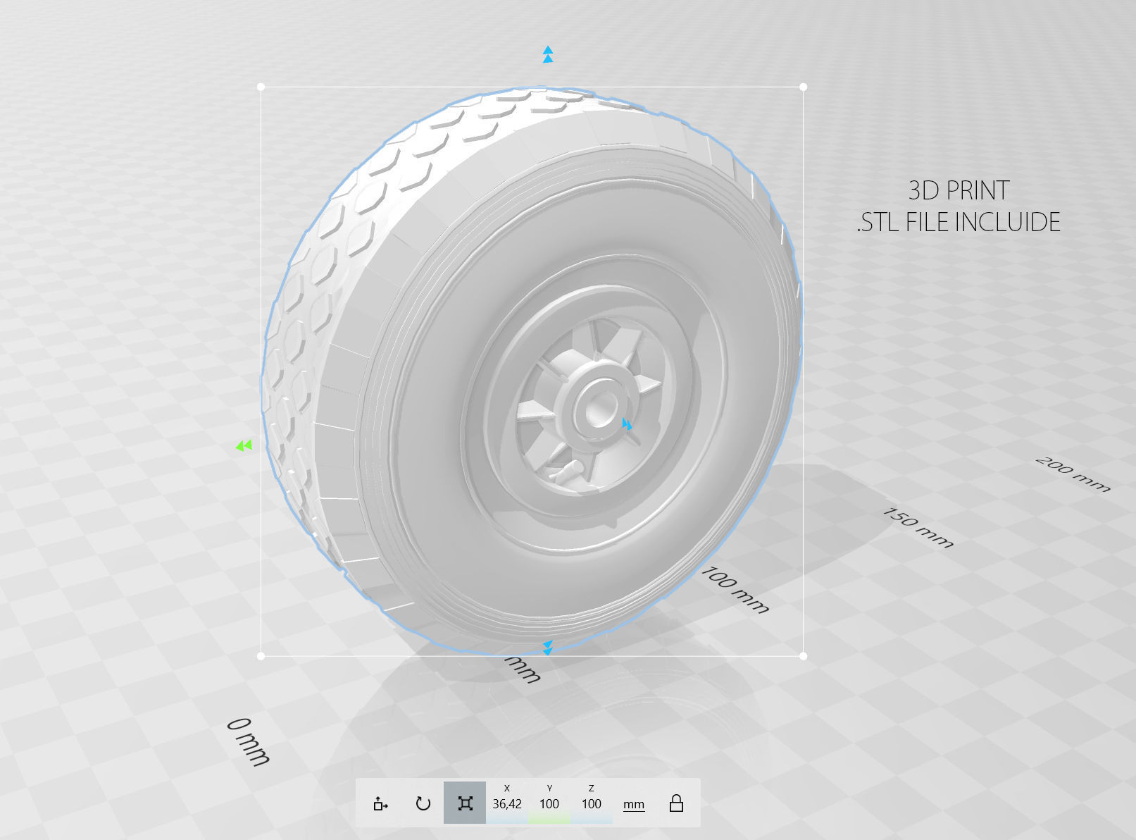 WHEELBARROW WHEEL Low-poly 3D model_7