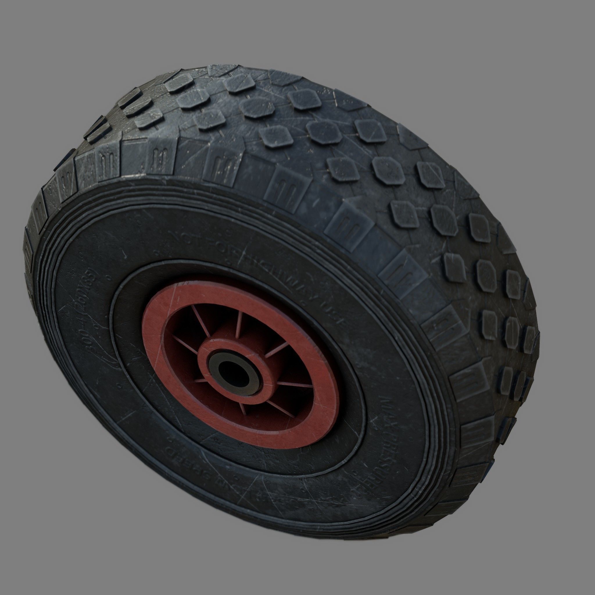 WHEELBARROW WHEEL Low-poly 3D model_5