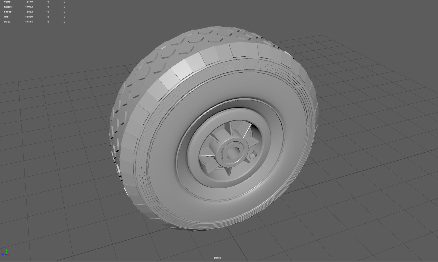 WHEELBARROW WHEEL Low-poly 3D model_8