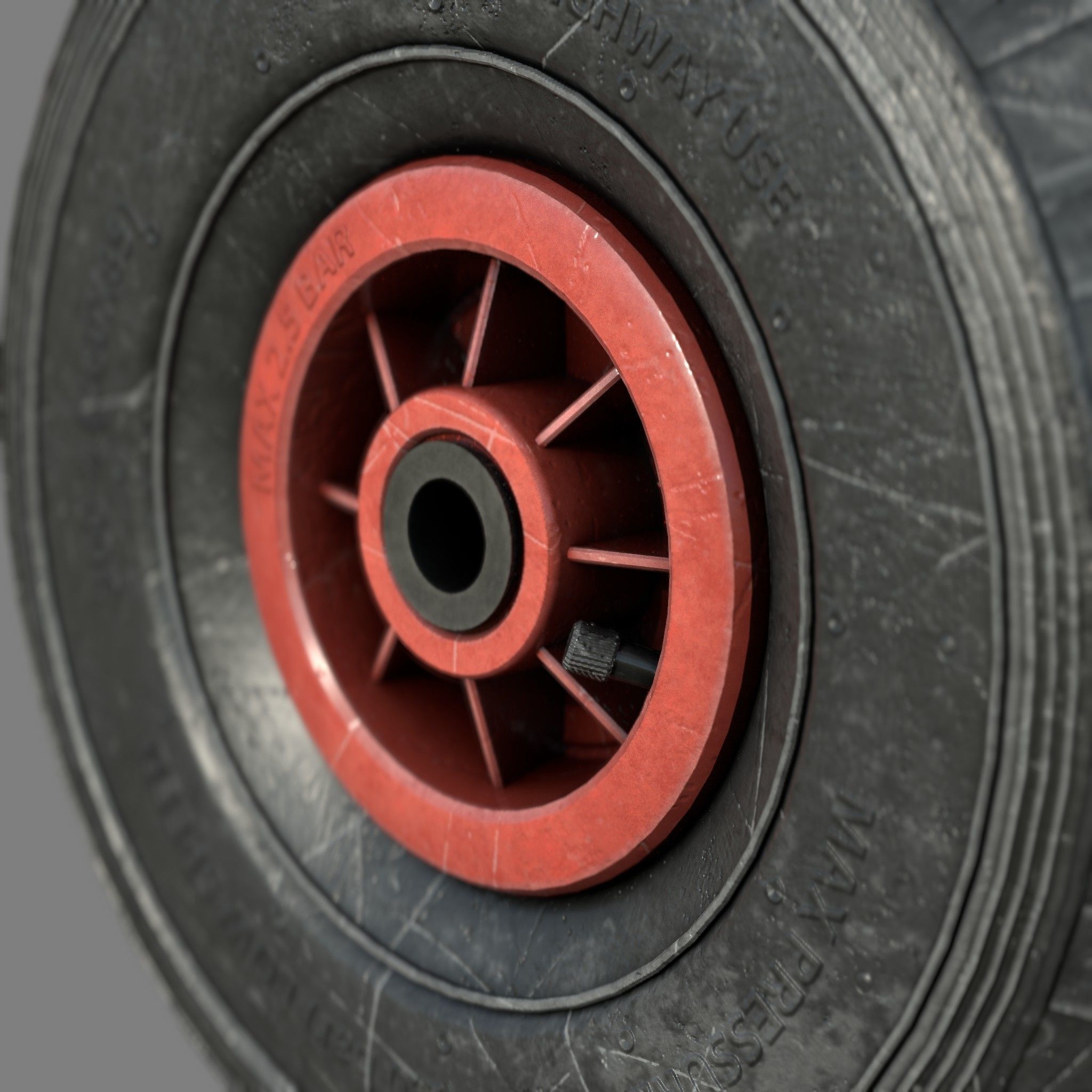 WHEELBARROW WHEEL Low-poly 3D model_3