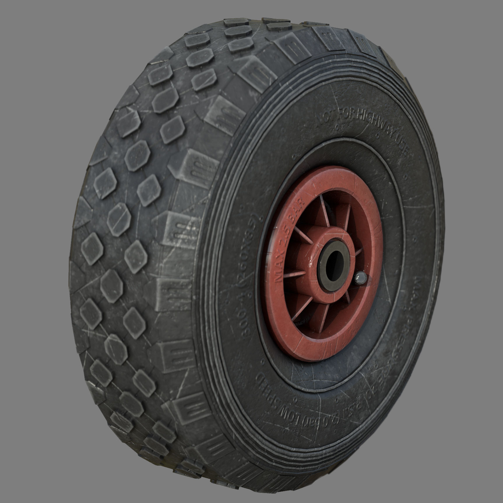 WHEELBARROW WHEEL Low-poly 3D model_16